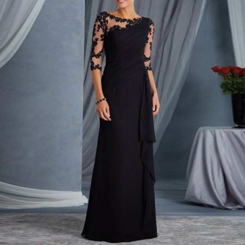 New Fashion Lave O Neck Half Sleeve Wedding Guest Dresses