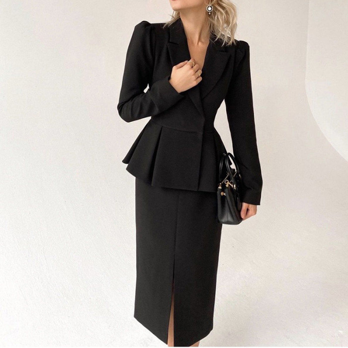 Dress women's fashion long sleeve professional suit