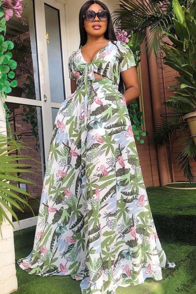 New Floral Chiffon Waist  Wedding Guest Dresses