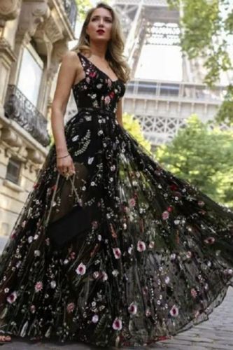 Sexy Deep V Neck Backless  Elegant  Wedding Guest Dresses