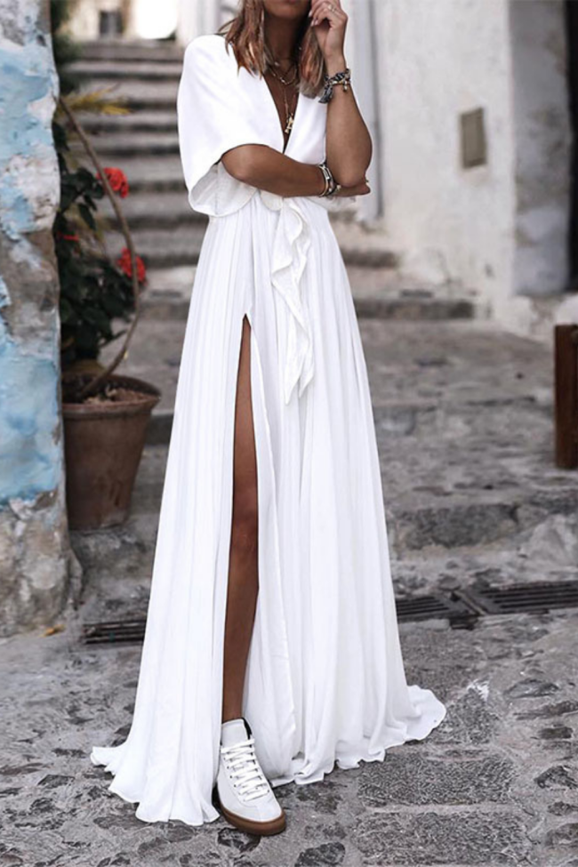 Summer V Neck Loose Beach Dress