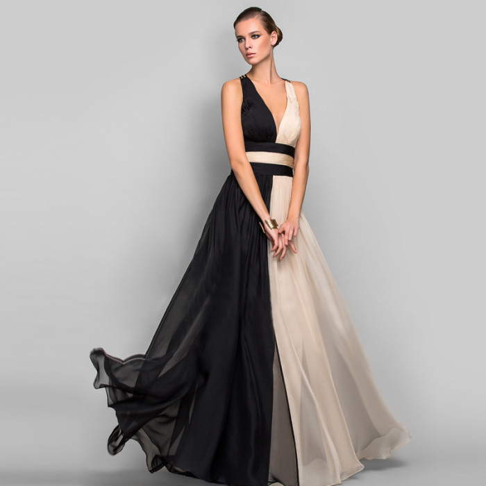 Sexy Suspenders High Waist Chiffon Wedding Guest Dresses