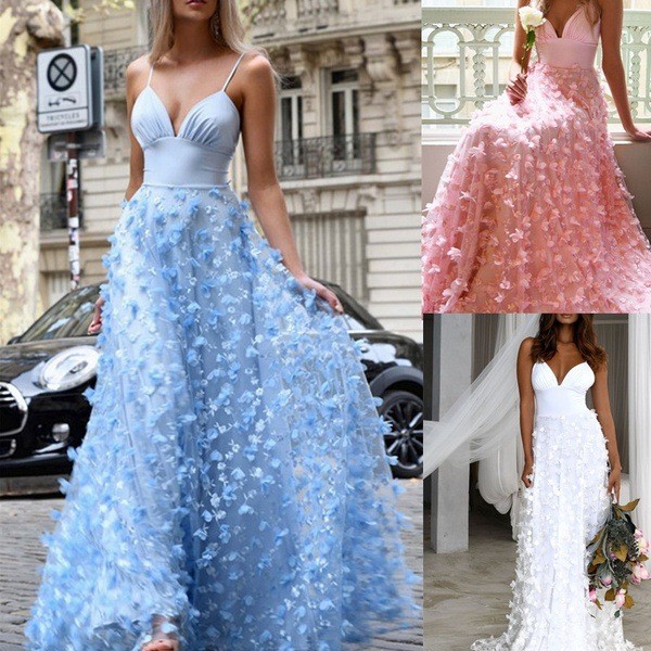 New Lace Sling Back V-Neck  Wedding Guest Dress