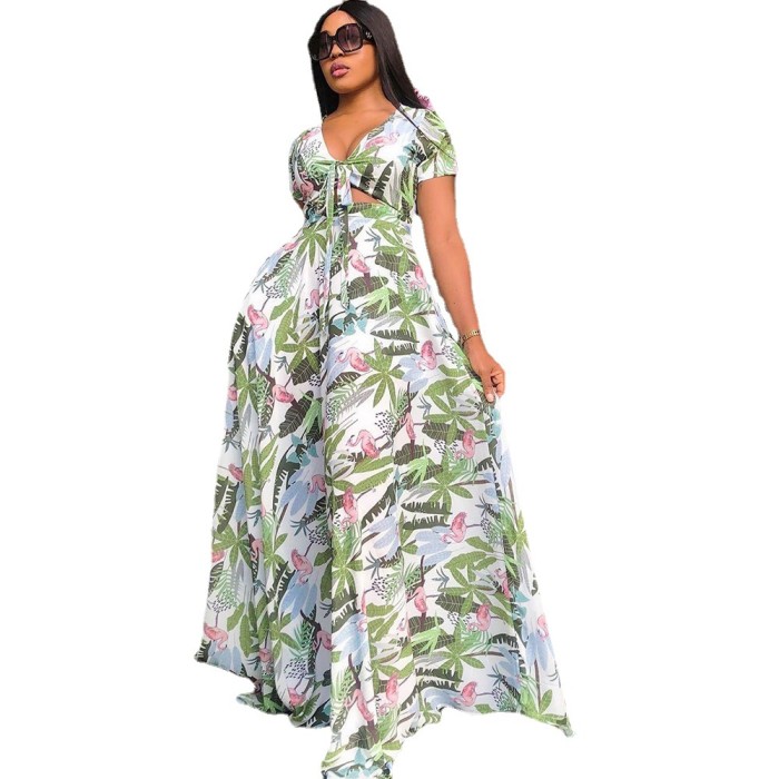 New Floral Chiffon Waist  Wedding Guest Dresses