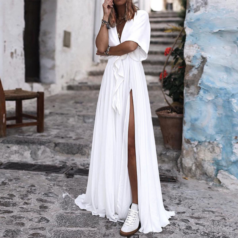 Summer V Neck Loose Beach Dress