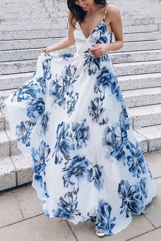 Women's Sexy New Sleeveless Print  Wedding Guest Dresses