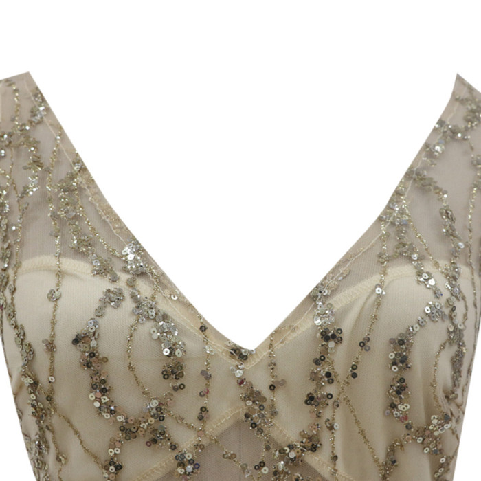 V-Neck Elegant Party LaceWedding Guest Dresses