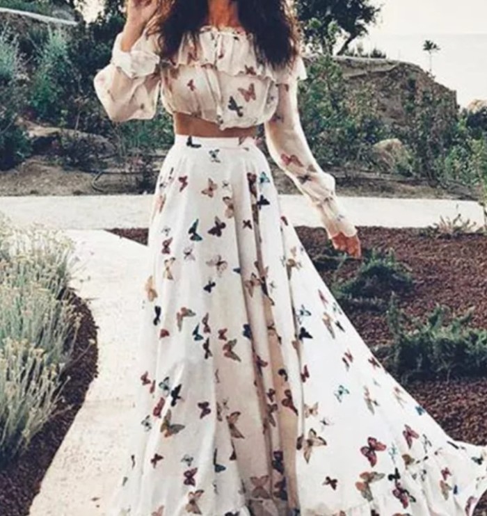 New Sexy Backless Floral Print  Wedding Guest Dresses