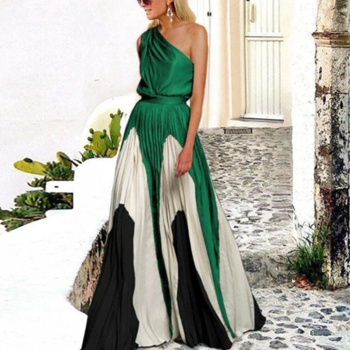 Elegant One Shoulder Draped Beach Wedding Guest Dresses