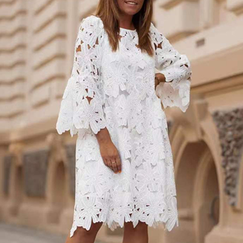 Fashion Elegant O Neck Casual Wedding Guest Dress
