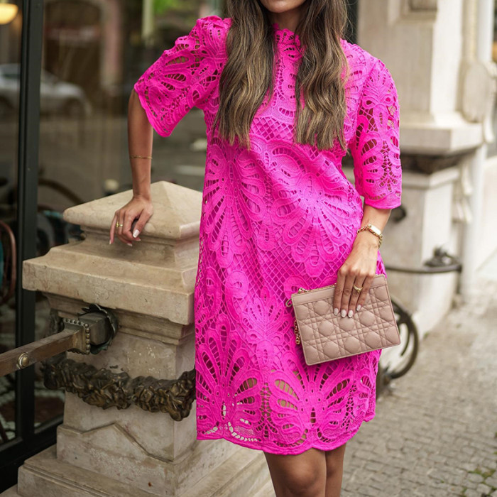 Fashion Elegant O Neck Casual Wedding Guest Dress