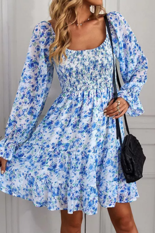 Vintage Printed Mini Dress