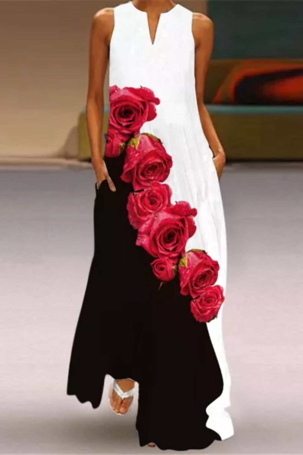 Sleeveless Floral Maxi Dress