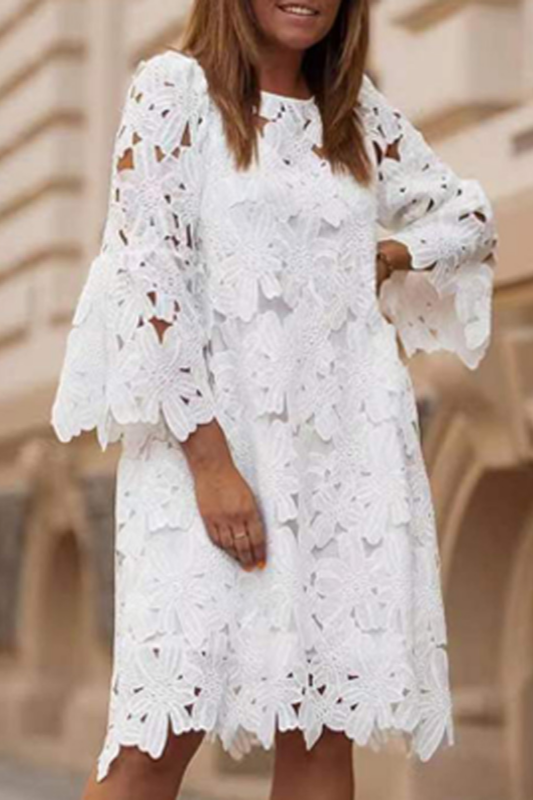 Fashion Elegant O Neck Casual Wedding Guest Dress