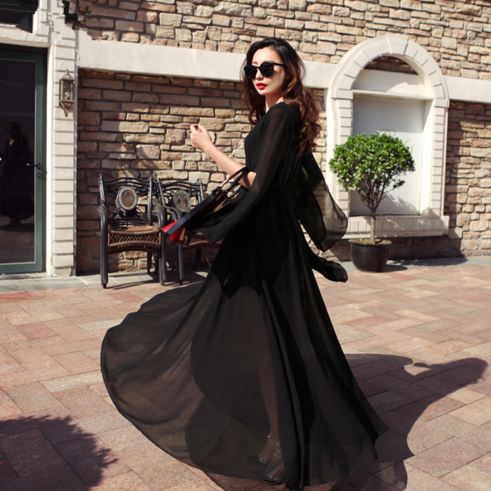 Casual Fashion Boho Sling V Neck Sexy High Waist Party Wedding Guest Dresses
