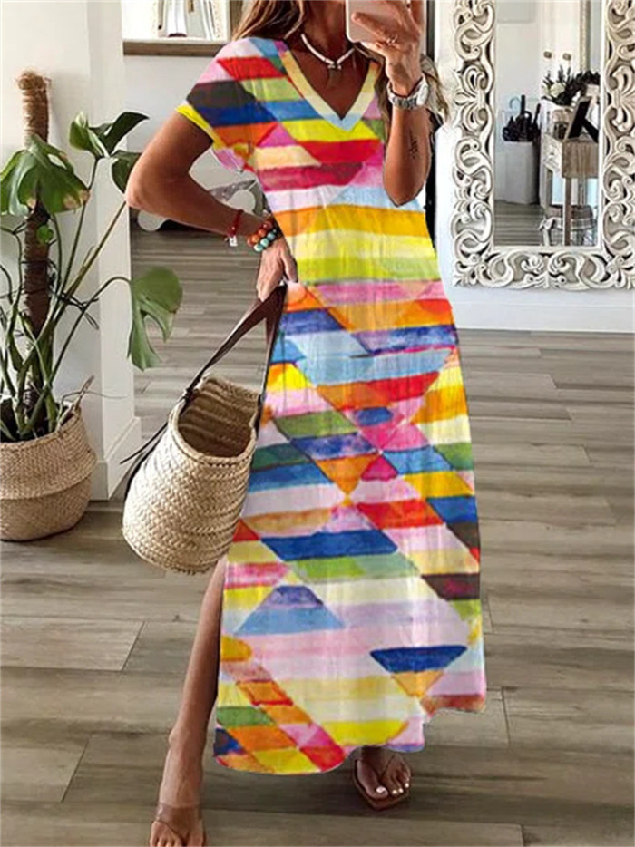 Floral Short Sleeve Elegant Party Fashion Maxi Dresses
