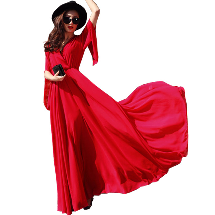 Casual Fashion Boho Sling V Neck Sexy High Waist Party Wedding Guest Dresses