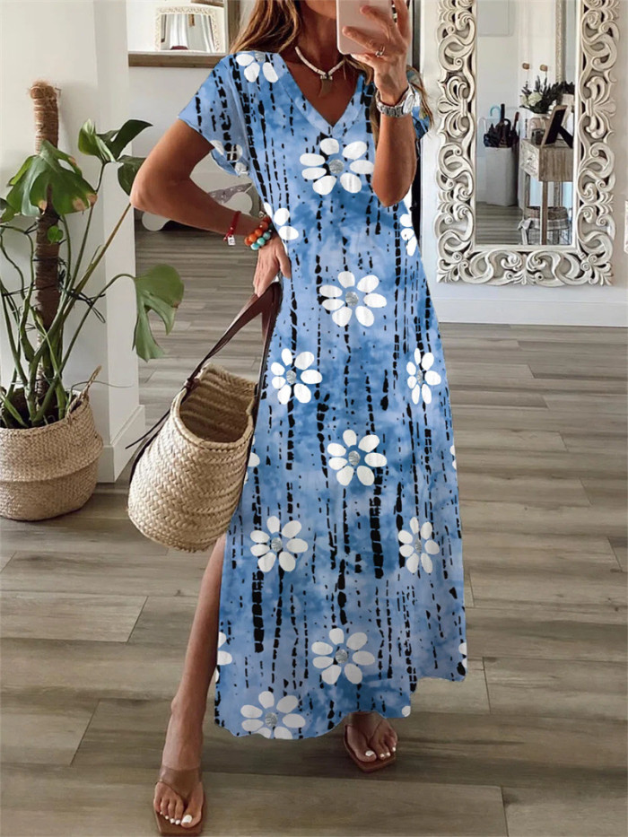 Floral Short Sleeve Elegant Party Fashion Maxi Dresses