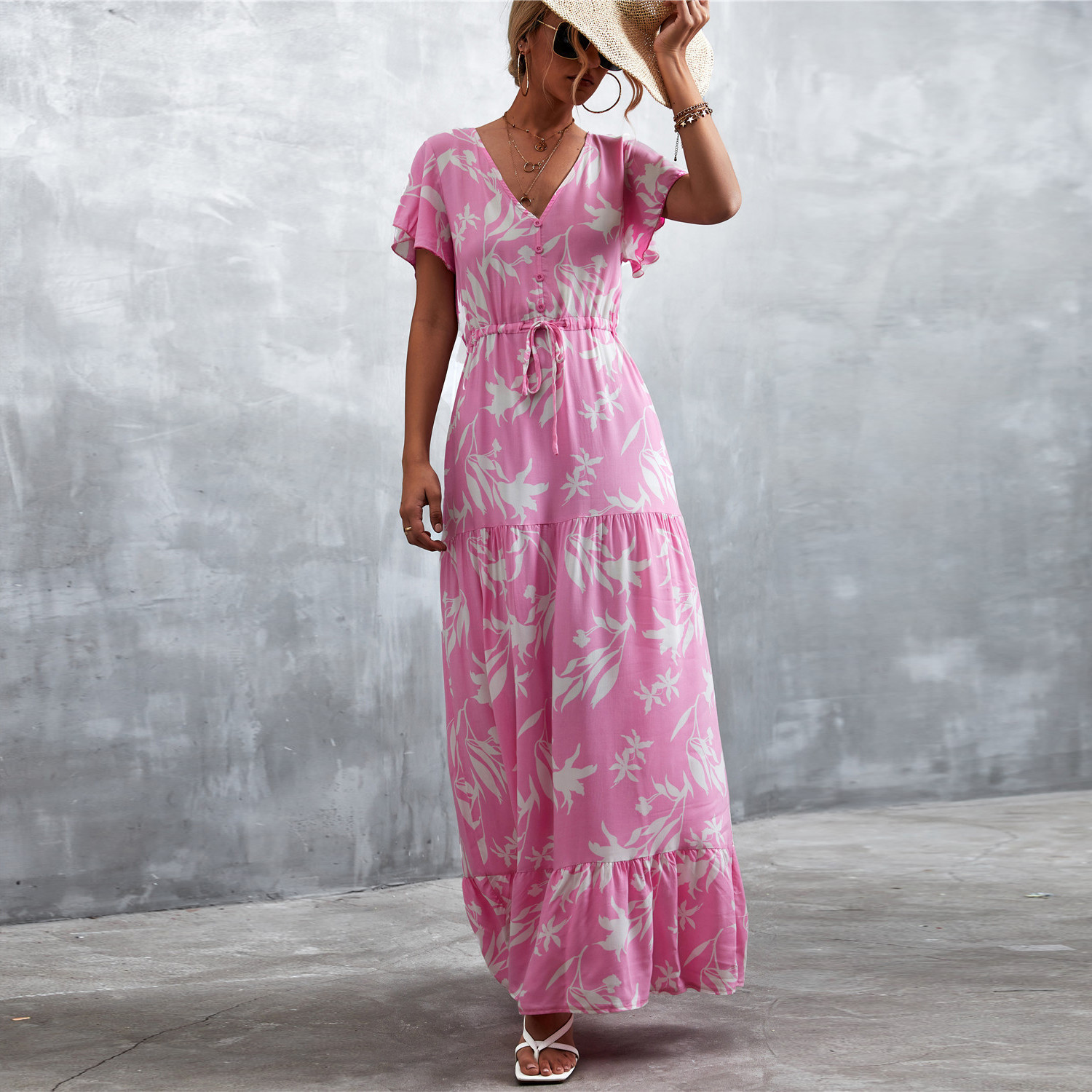 Ruffled Floral Sleeveless Dress main image 1