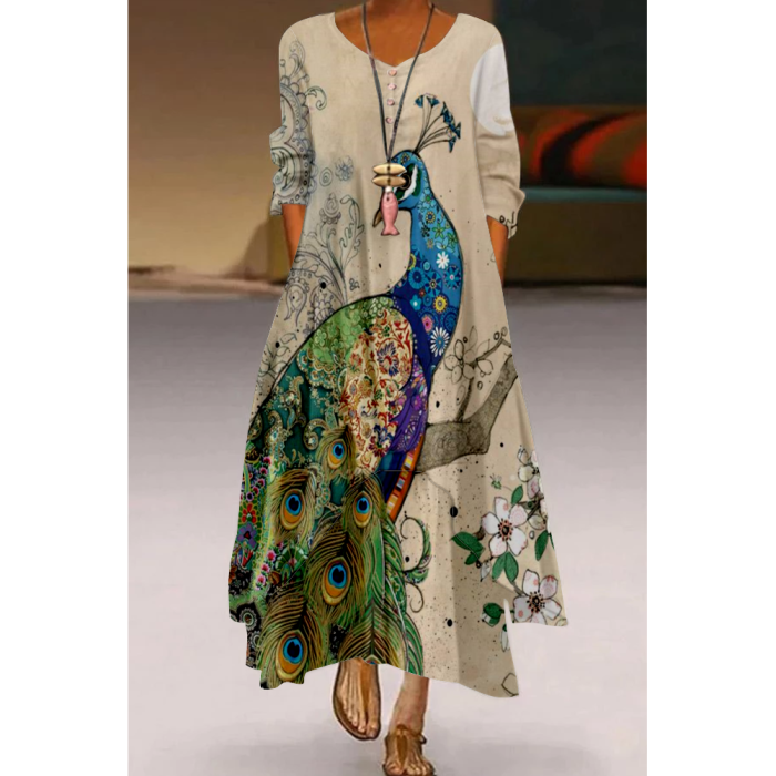 Print Fashion Retro Casual Sexy Party Dresses