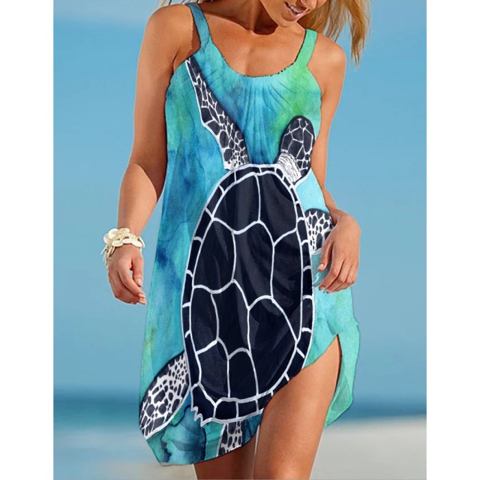 Beach Vacation Party 3D Print Loose Dress