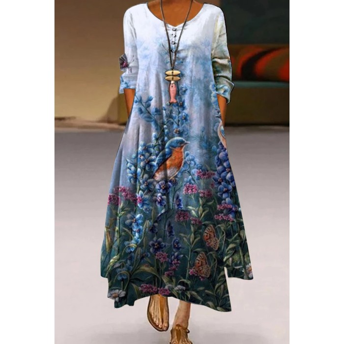 Elegant Party Fashion Sexy Floral Print Dress