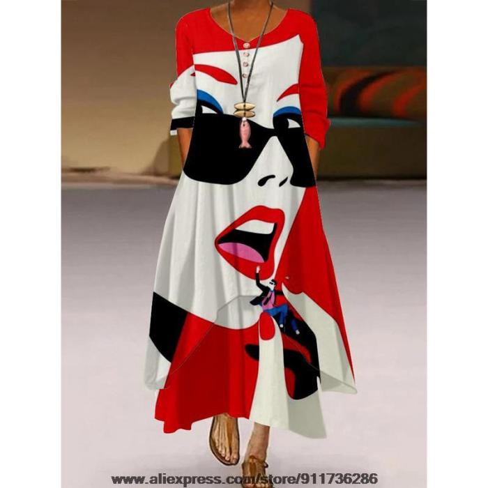 Vintage Elegance Long Sleeve Casual Ruffle Dress