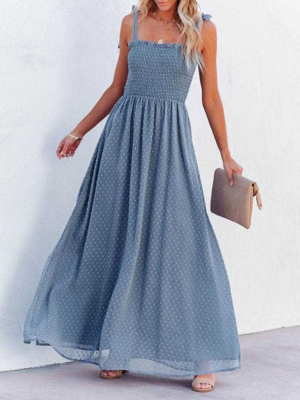 Fashion Chiffon Sleeveless Casual Long Strap Dress