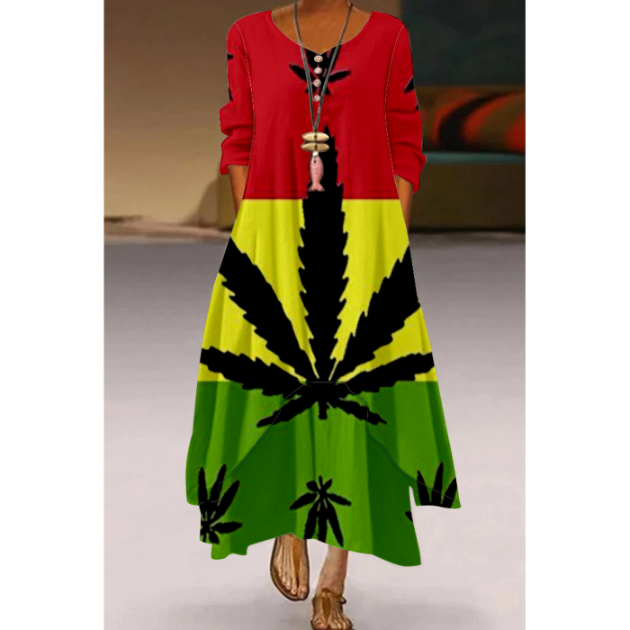 Women's Oversized Long Sleeve Loose Retro Sexy Fashion Party Maxi Dress