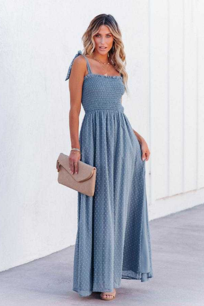 Fashion Chiffon Sleeveless Casual Long Strap Dress