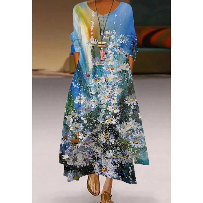 Fashion Party Sexy Beach Floral Maxi Dress
