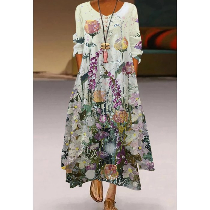 Fashion Party Sexy Beach Floral Maxi Dress