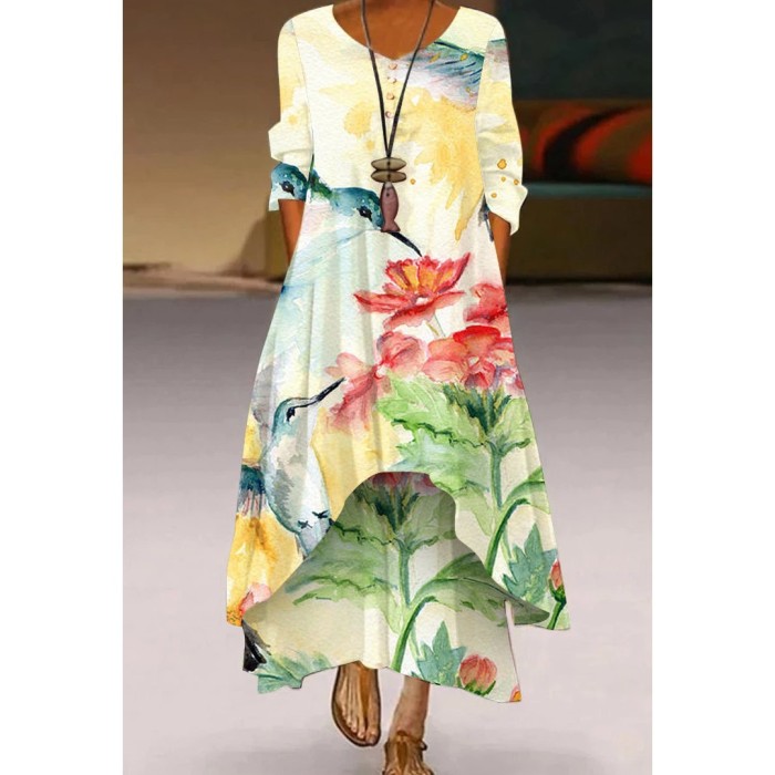 Fashion Slim 3D Printing Casual Elegant Wedding Wedding Guest Dress