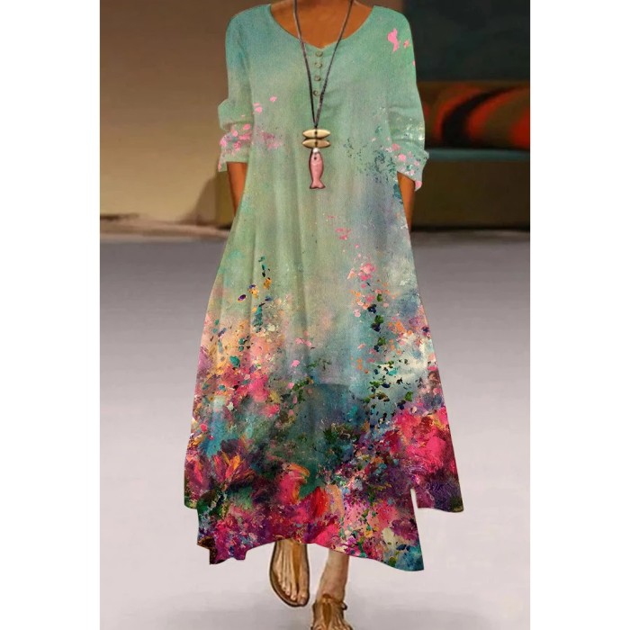Fashion Party Sexy Beach Floral Maxi Dress