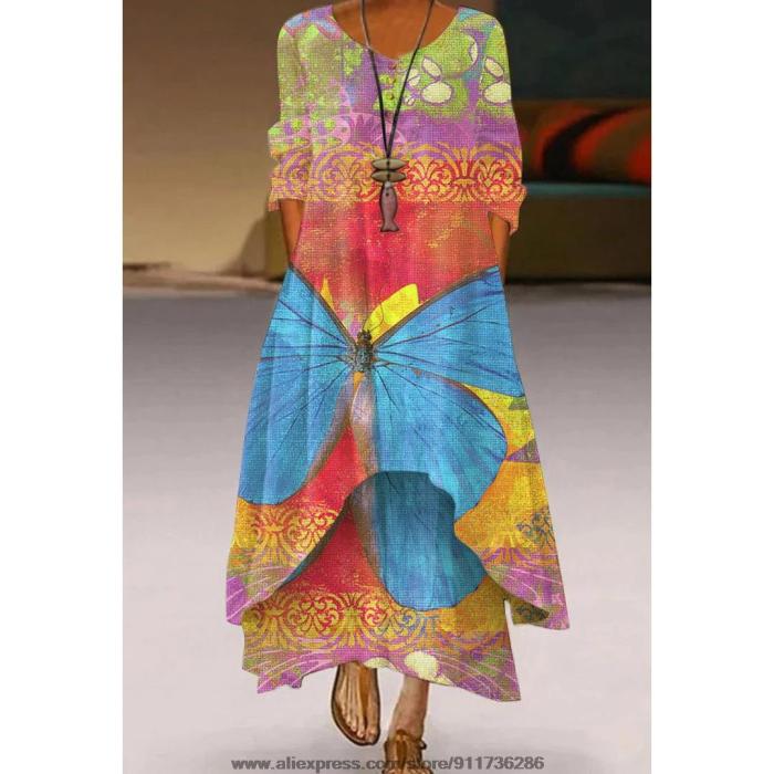 Fashion Slim 3D Printing Casual Elegant Wedding Wedding Guest Dress