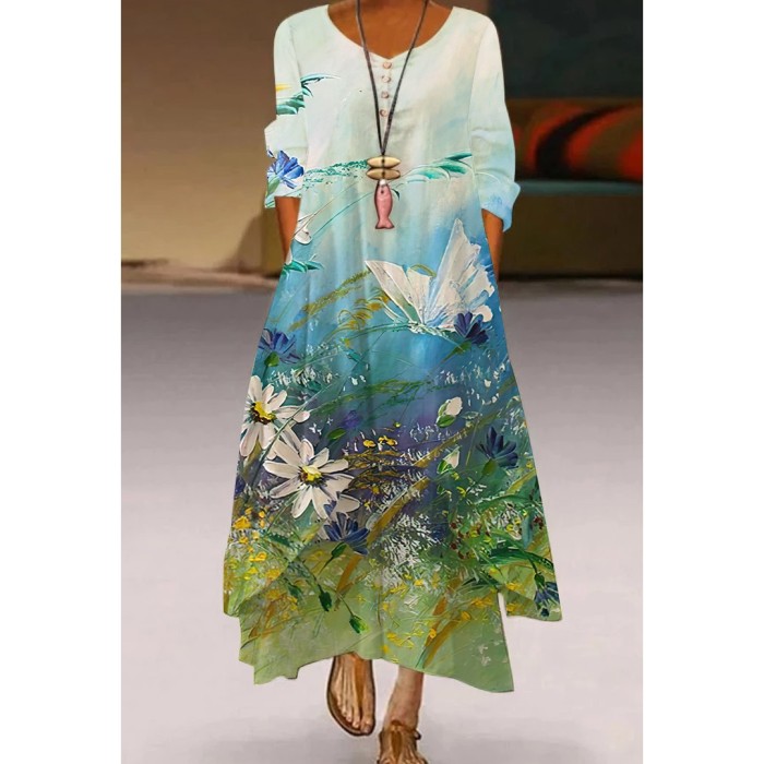 Fashion Party Sexy Beach Floral Maxi Dress