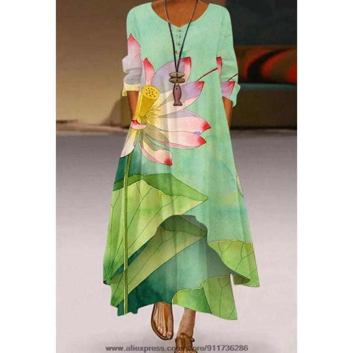 Fashion Slim 3D Printing Casual Elegant Wedding Wedding Guest Dress