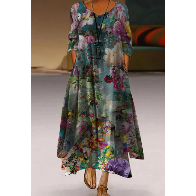 3D Flower Sleevless Spaghetti-Neck Elegant Wrap Maxi Dresses