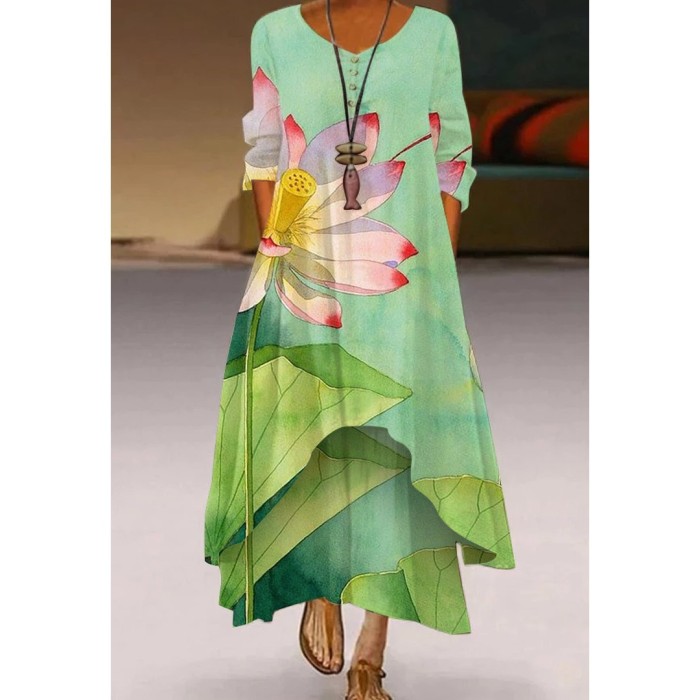 Fashion Slim 3D Printing Casual Elegant Wedding Wedding Guest Dress