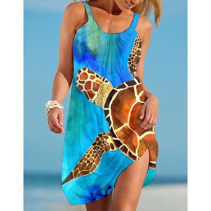 Beach Vacation Party 3D Print Loose Dress