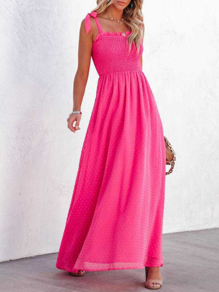 Fashion Chiffon Sleeveless Casual Long Strap Dress