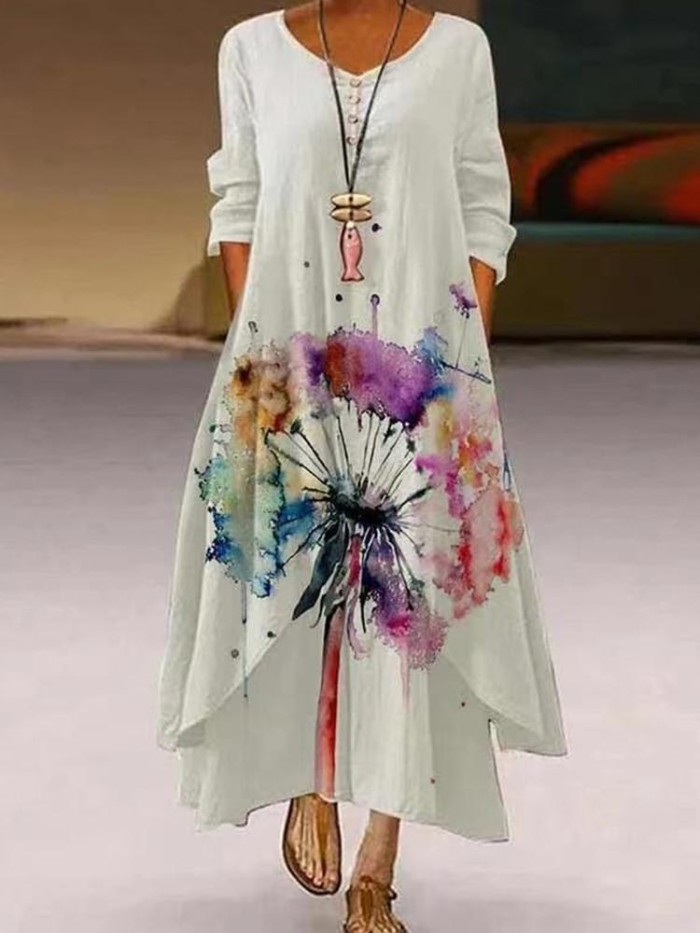 Fashion Slim 3D Printing Casual Elegant Wedding Wedding Guest Dress
