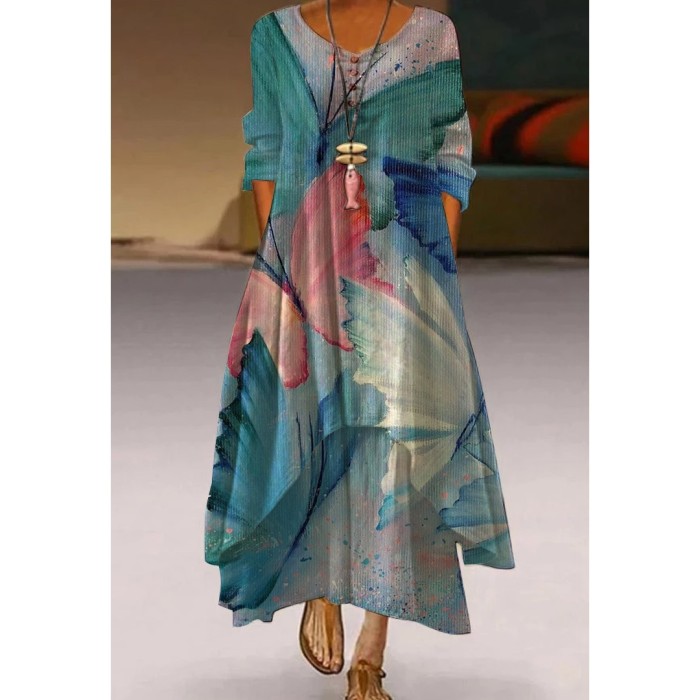 Fashion Party Sexy Beach Floral Maxi Dress