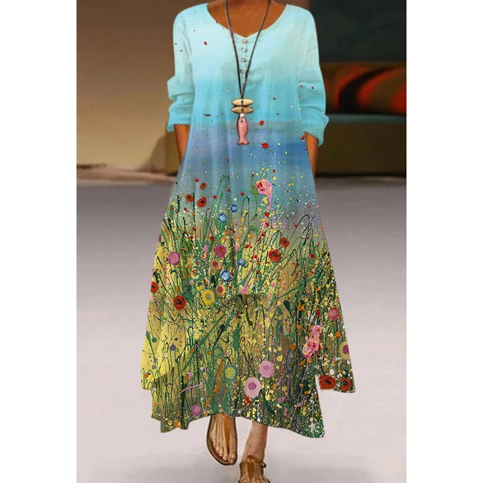 Fashion Party Sexy Beach Floral Maxi Dress