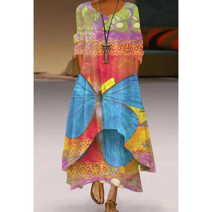 Fashion Slim 3D Printing Casual Elegant Wedding Wedding Guest Dress