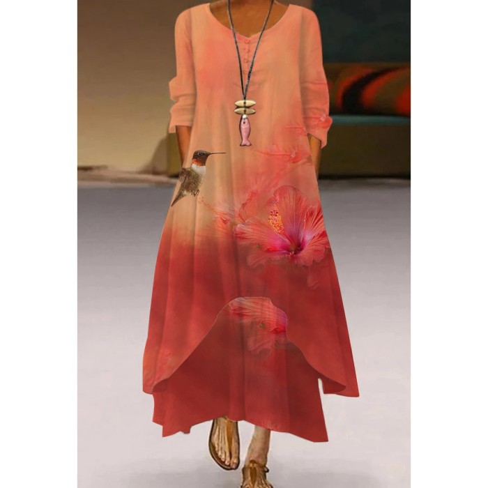 Fashion Slim 3D Printing Casual Elegant Wedding Wedding Guest Dress