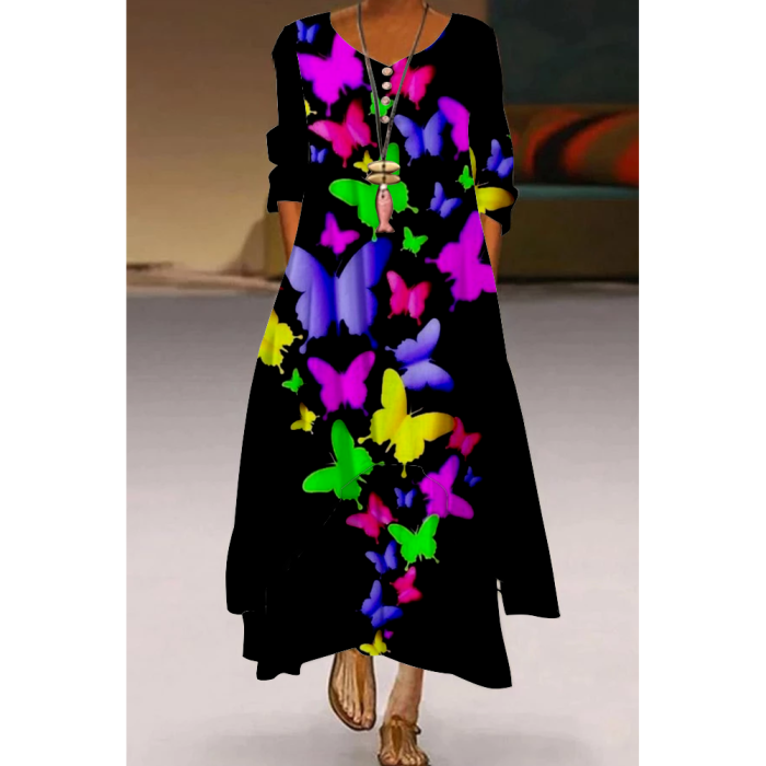 3D Printed Boho Sexy Vintage Party Maxi Dress