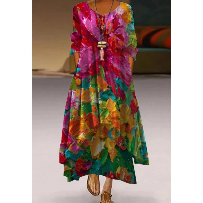 Elegant Party Fashion Sexy Floral Print Dress