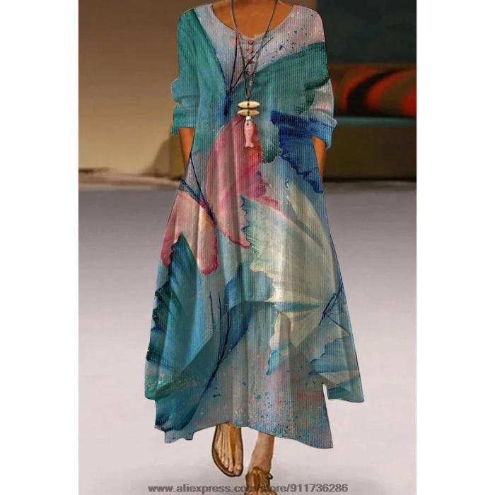 Fashion Party Sexy Beach Floral Maxi Dress