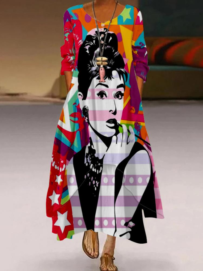 3D Printed Boho Sexy Vintage Party Maxi Dress